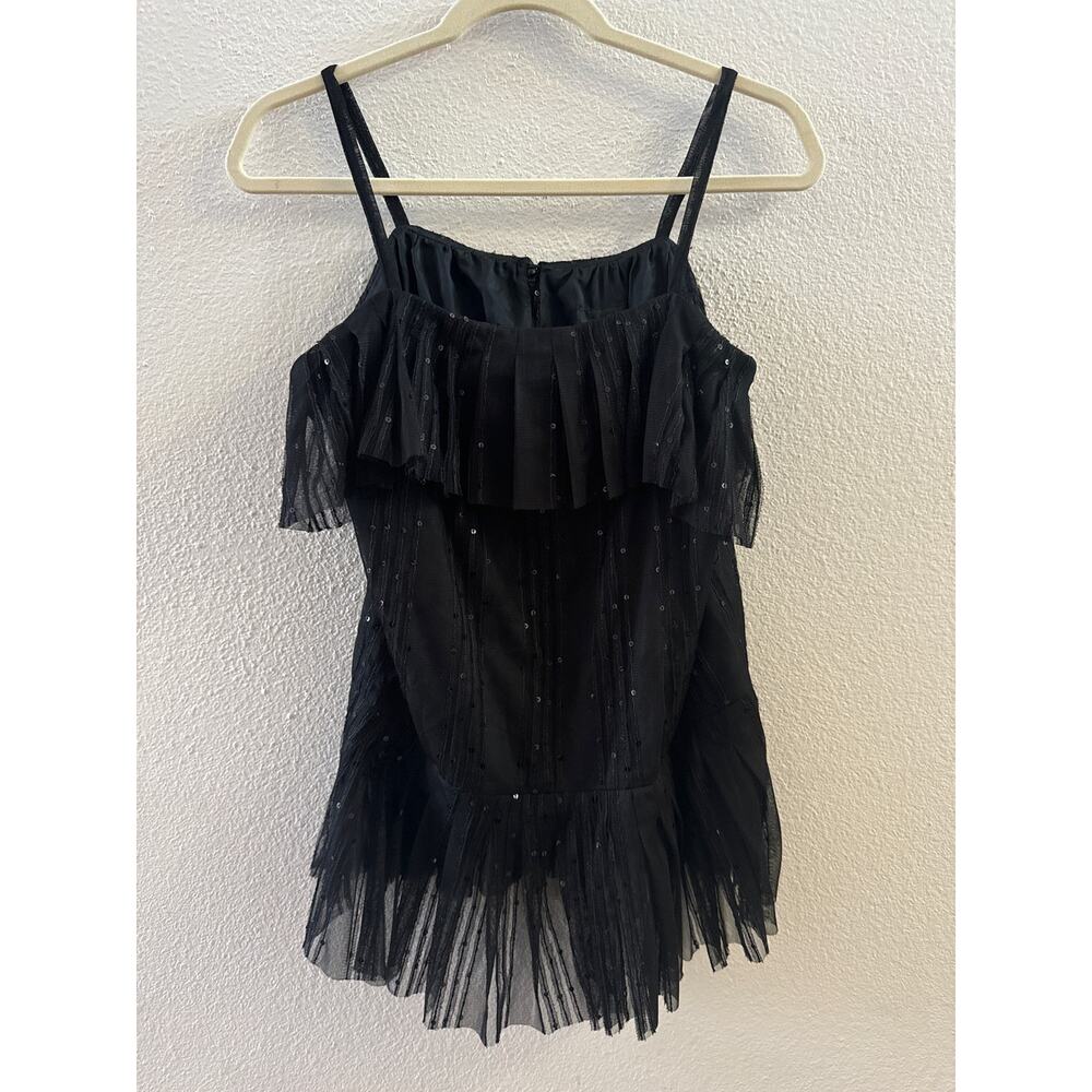 Anna Sui Sequins Black Tank Top Womens Size S